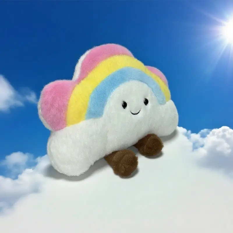 21*26 سنتيمتر أفخم سحابة قوس قزح اللعب Kawaii الملونة الأبيض محشوة أفخم ألعاب كرتونية للبنين بنات هدايا عيد الميلاد عيد الميلاد