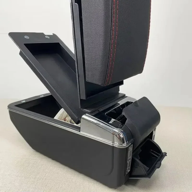 Universal Leather Car Armrest Central Store Content Storage Box With USB Charger Center Console Armrests Box