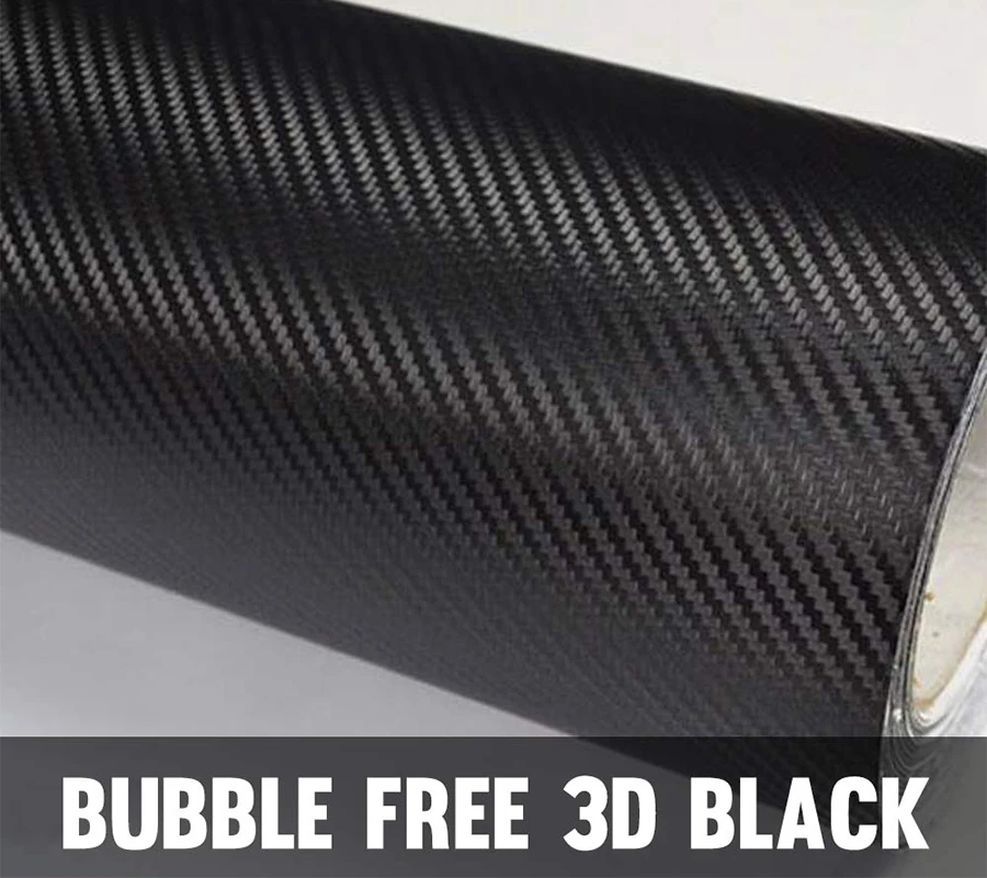 10cm x150cm 3D Black Carbon Fiber Car Wrap Vinyl Covering Film Sticker Decal Roll Sheet Air Bubble Release 4