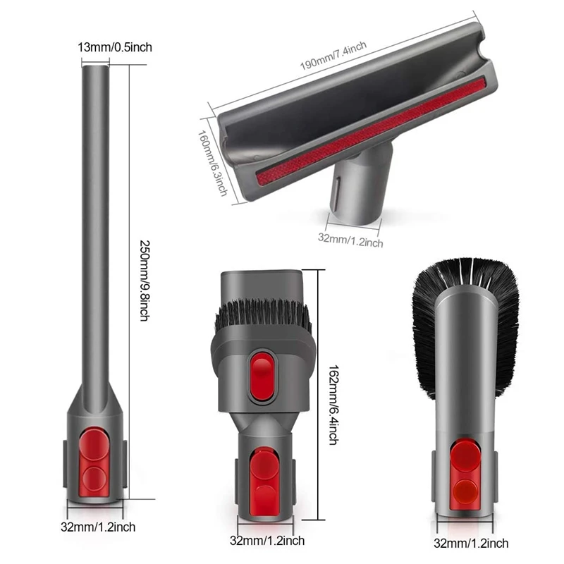 Tool Attachments Kit Compatible For Dyson V11 V10 V8 V7 Vacuum Cleaner With Hose Crevice Brush Mattress Tool 7 Piece Set