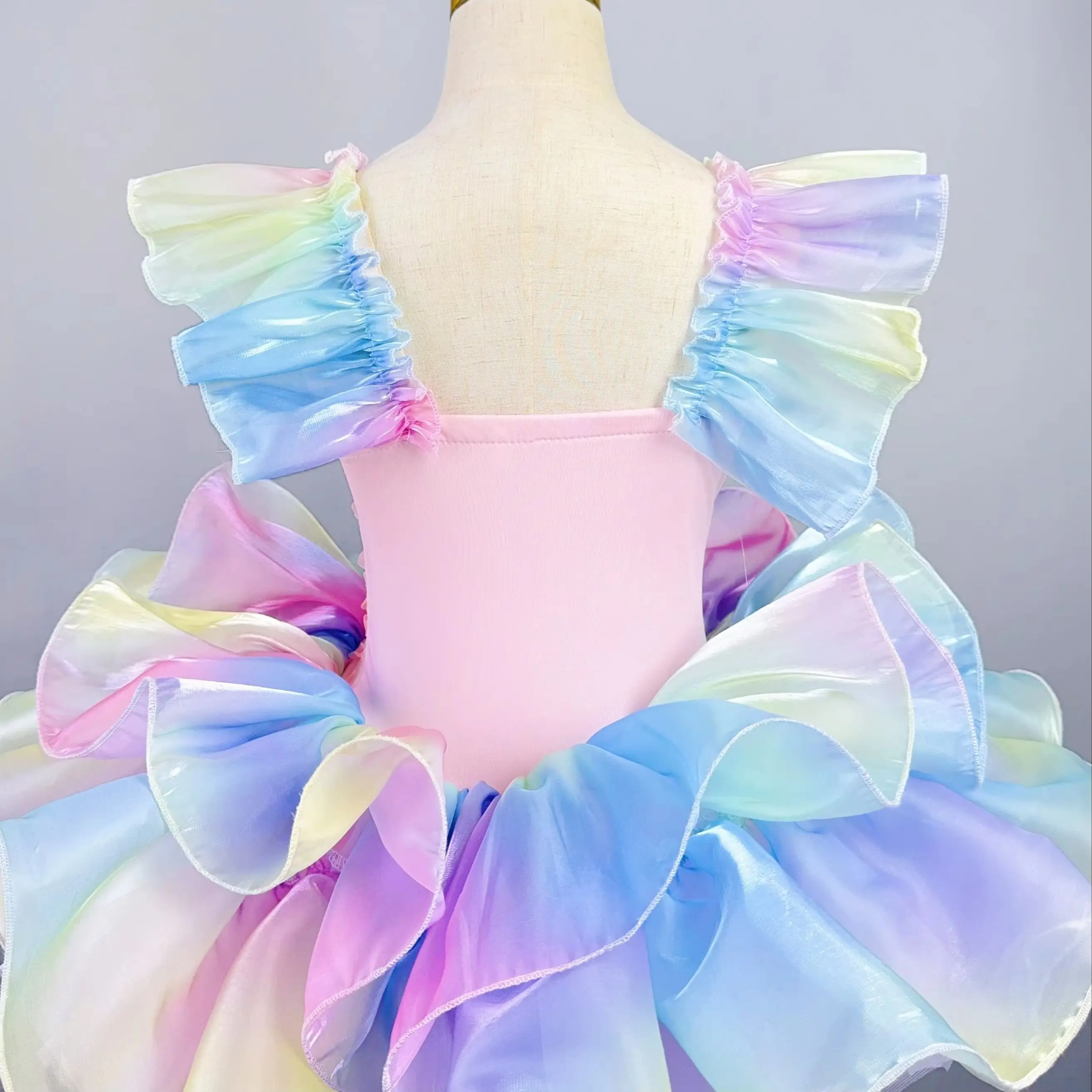 여아 모던 댄스 튜튜 드레스 어린이 재즈 공연 의상 공주 코스튬 키즈 우아한 스커트 댄스 이벤트용