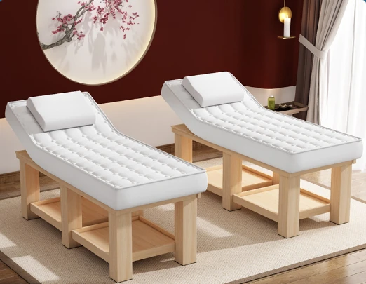 Solid wood latex beauty bed special  massage treatment bed tattoo embroidery