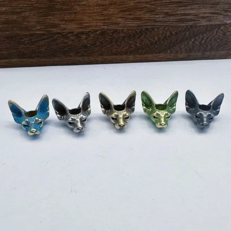 

Hairless Cat Brass Knife Beads Outdoor EDC Umbrella Rope Pendants DIY Paracord Bracelets Accessories Lanyard Hangings