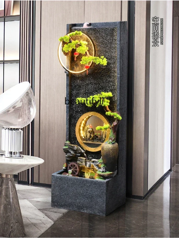 

V Water Curtain Wall Water Screen Floor Rockery Circulating Fountain Fortune Decoration Outdoor Courtyard