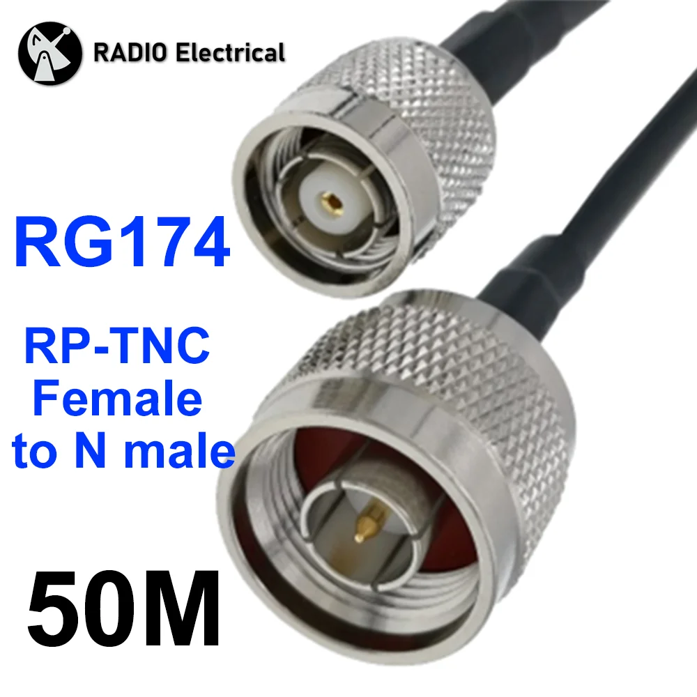 

50 meters RG174 N Male to RP-TNC Female extension my Antenna cable Pigtail Adapter Cable For WIFI 3G 4G GSM Antenna