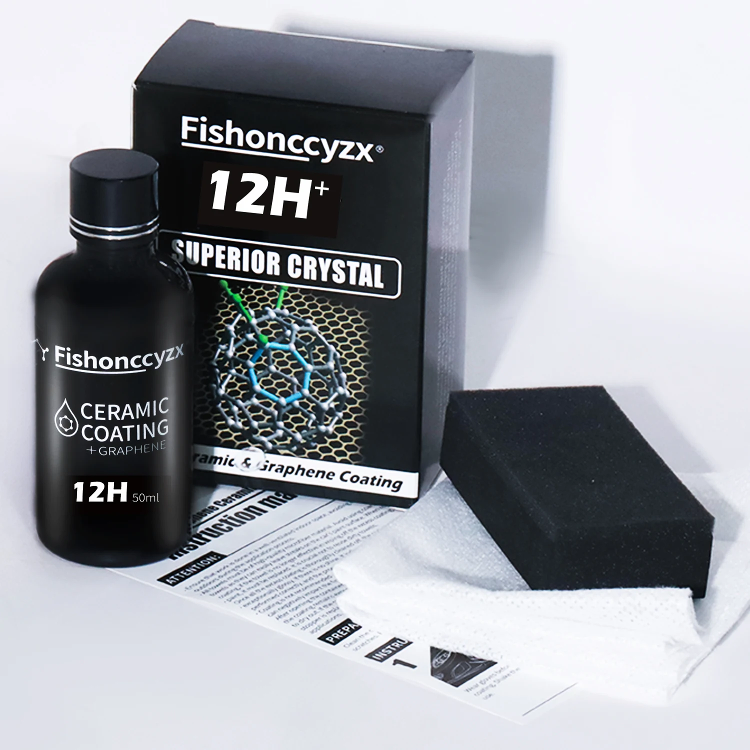 Cerámica 12H para esmalte de coche, cerámica líquida, 50ML, revestimiento de vidrio hidrofóbico, pintura, lámina protectora, cuidado, cera automática antiarañazos