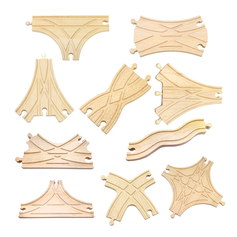 Holz kleine Gleis Zug Spielzeug Kinder Set Magnet zug Bulk Zubehör Spur k x Spur Junge Geburtstag Spielzeug Geschenk x10