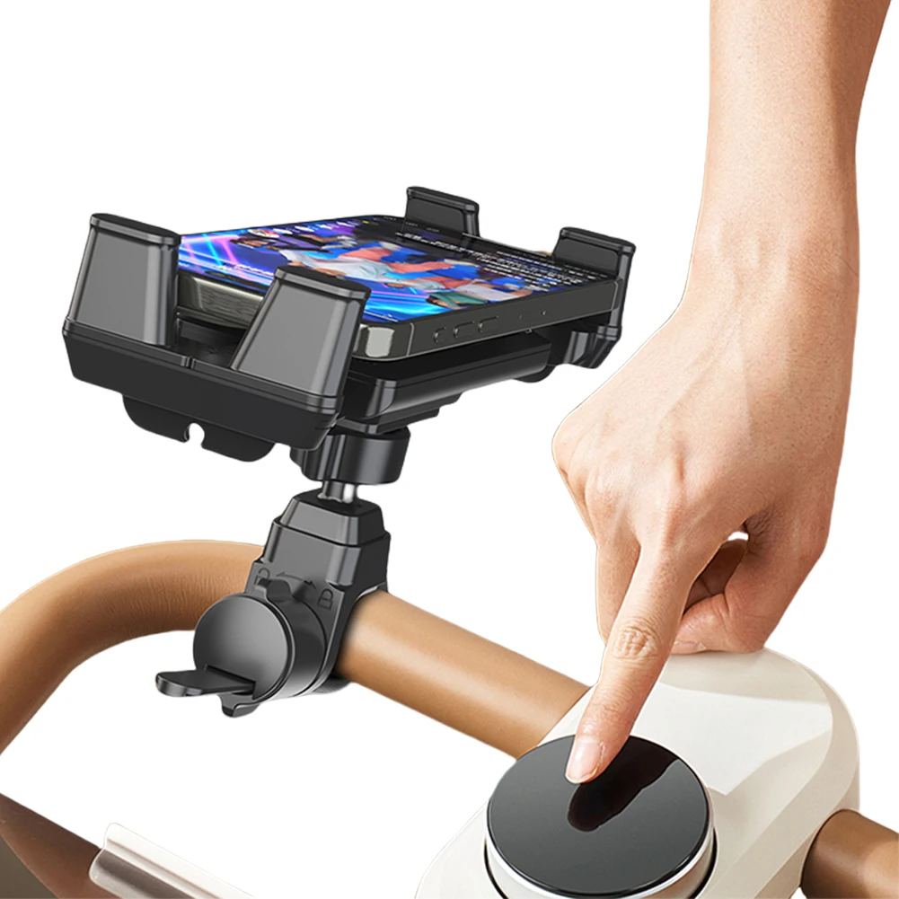 Bike Phone Tablet Mount 360° Rotatable Indoor Cycling Tablet Phone Holder Universal Shock-Absorbing for Indoor Gym Treadmill
