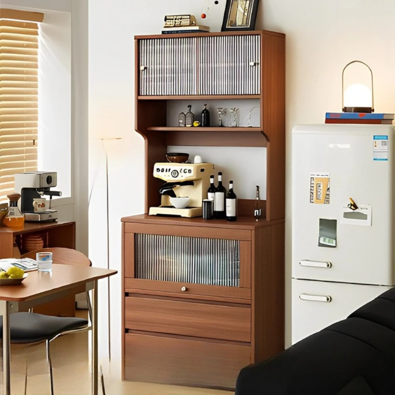 

Household dining side cabinet retro integrated small apartment against the wall simple living room storage