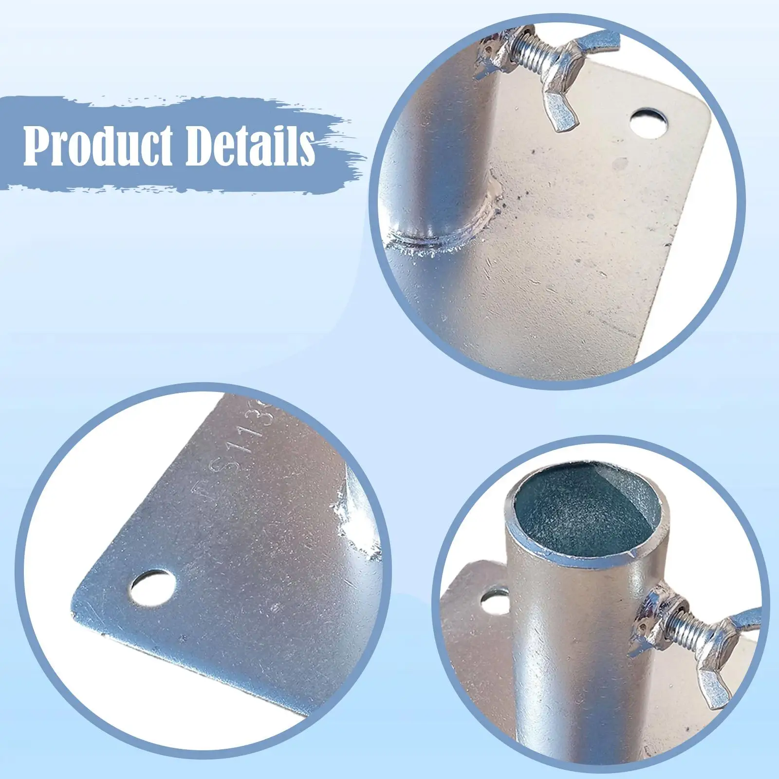 Metal Scaffolding Base Plates 15cm by 15cm Zinc Plated Welded Iron Foot Pad 3.2cm Tube Support for Construction