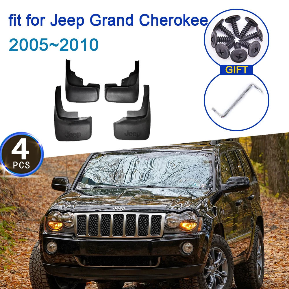 For Jeep Grand Cherokee 2005~2010 WK MK3 2008 2006 Auto Guards Clips Fend 4x Mudguard Splash Mudflap Accessories Car Front Wheel