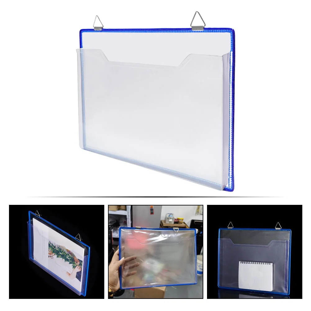 File Storage Bag Organizer Bags Thickened Hanging Folder Plastic Document Pocket Transparent Container Office