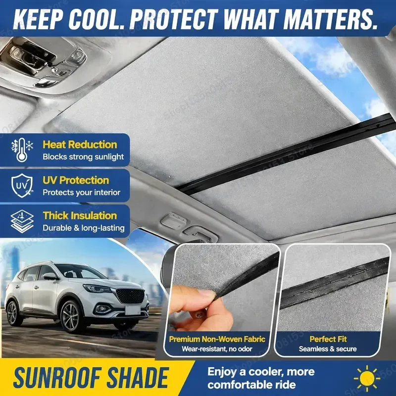 For MG HS AS23 EHS MK1 2018–2024 Roof Sunshade for Sunroof Skylight Shading with Electrostatic Adsorption UV Protection Heat