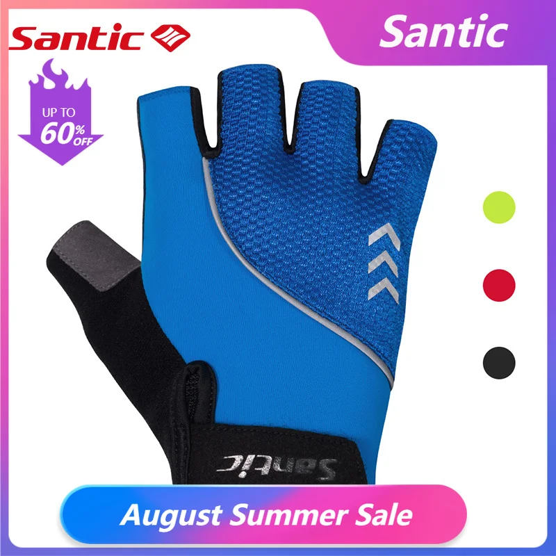 Santic Fahrradhandschuhe Sommer Halbfinger Fahrradhandschuhe MTB Rennrad Atmungsaktiv K3P136
