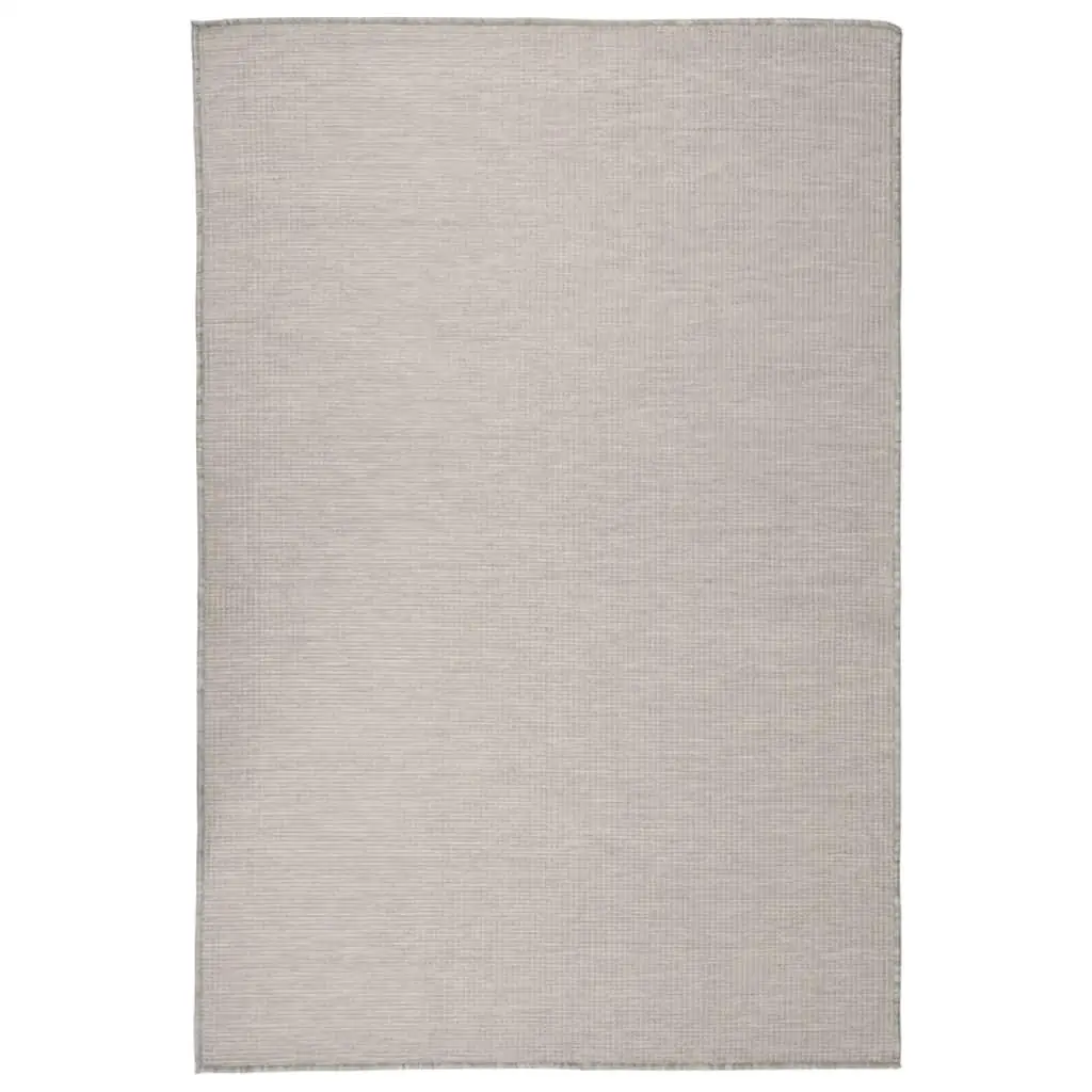 Taupe Outdoor Flatweave Rug 120x170 cm - Durable, Stylish Area Carpet for Patio & Garden