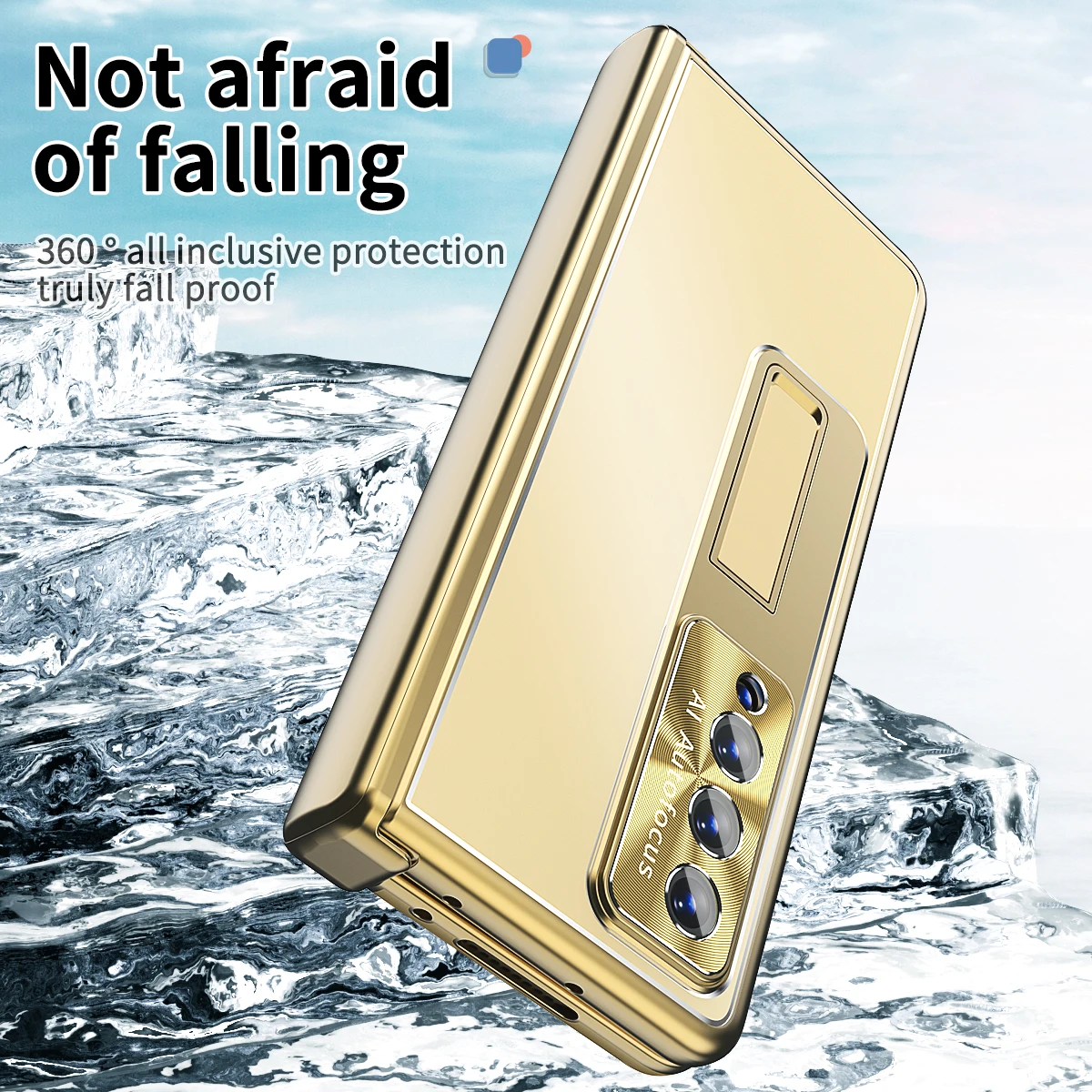 

Shockproof Full Protection Aluminum Coque Case for Samsung Galaxy Z Fold 4 5G Fold4 Fold3 Fold 3 Glass Film Protector Cover