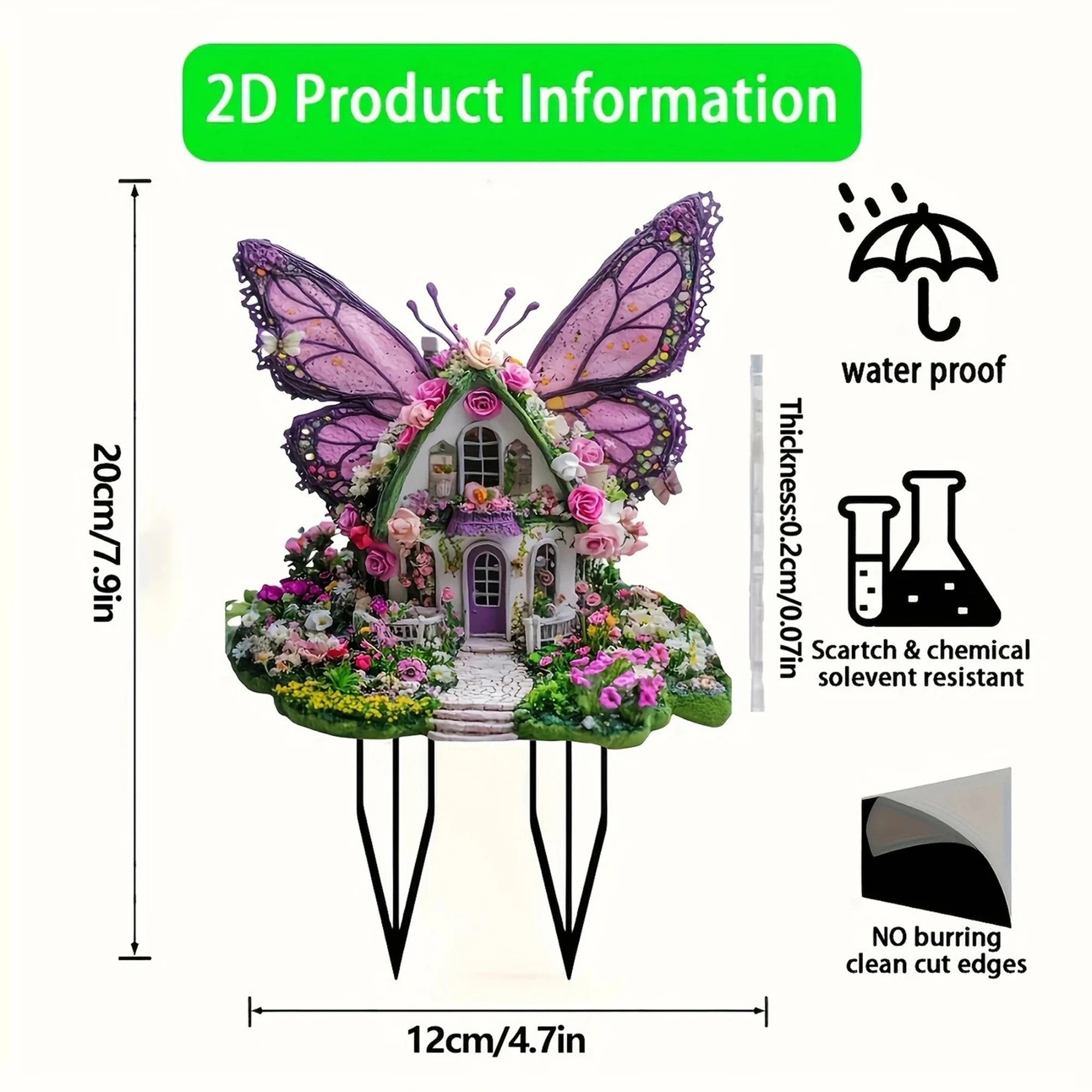 

Садовые колья со стрекозой, очарованный дом, газонные знаки, уличные украшения, украшения для двора, акценты для дизайна ландшафтного дизайна