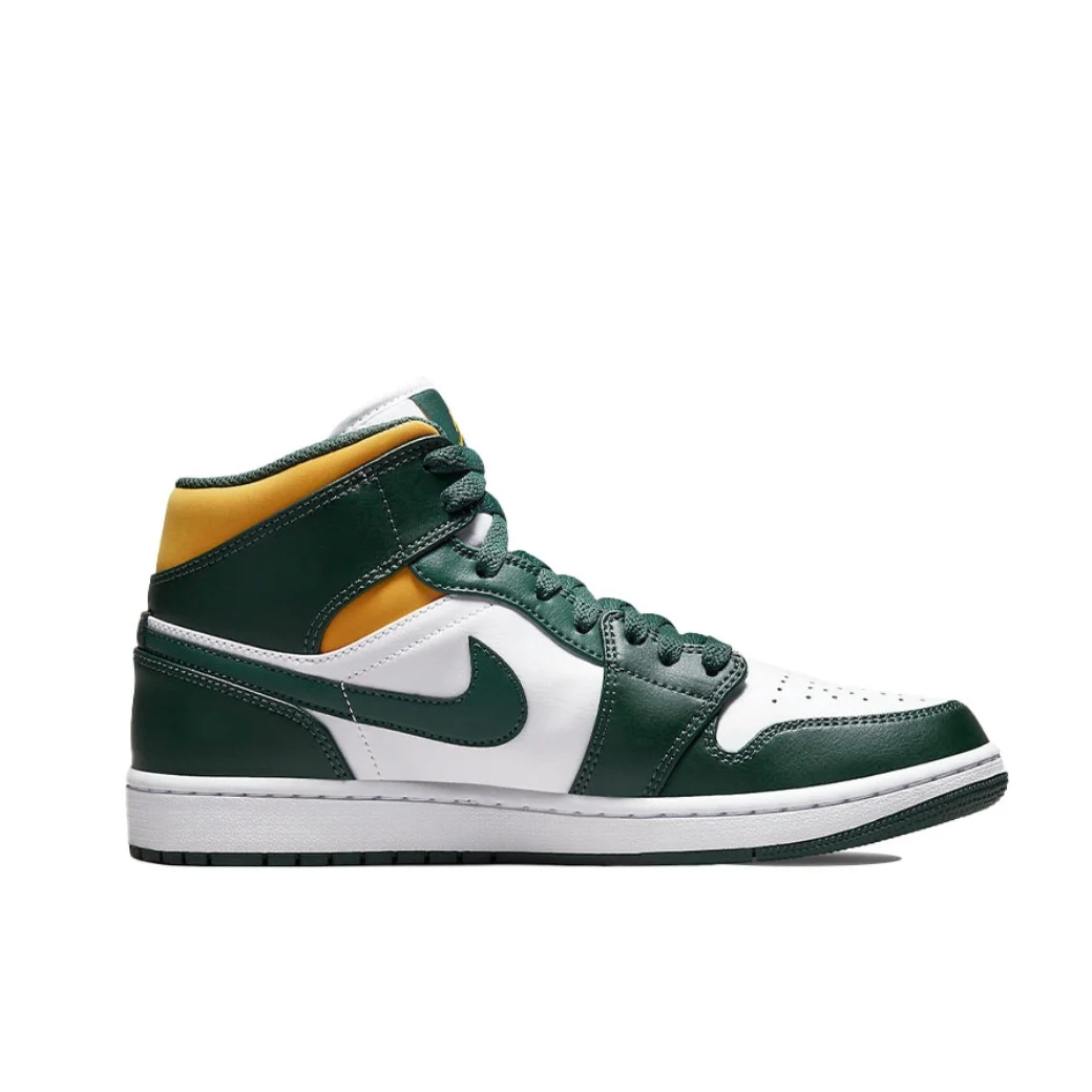 Nike Air Jordan 1 Mid Men's Board Shoes supportive comfort casual shoes winter cushioning lightweight breathable lake green