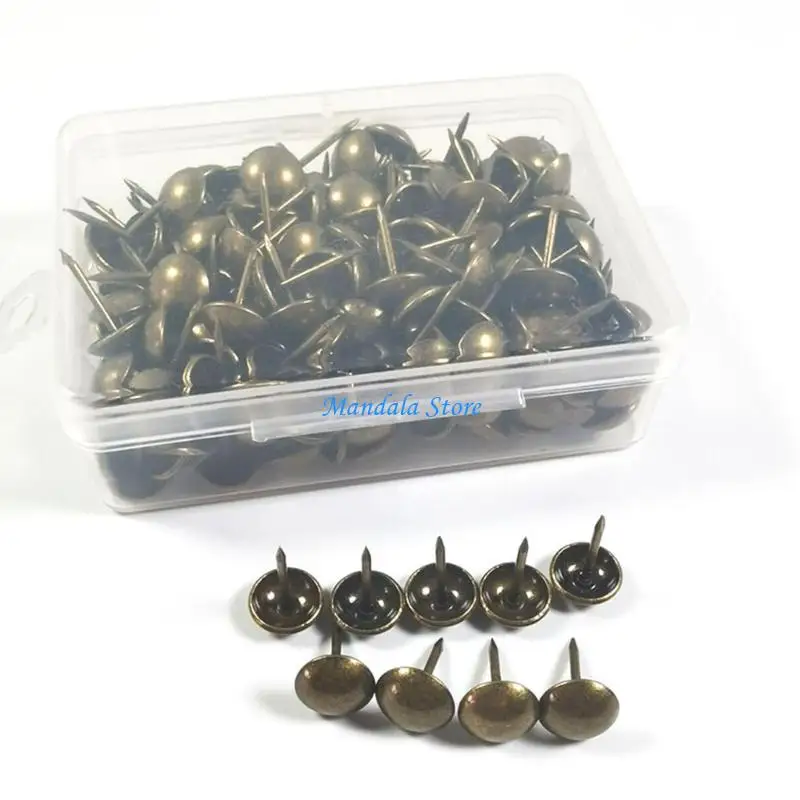 U2JC حزمة من 500 قطعة من دبابيس الإبهام ذات الرأس المسطح المطلية بالنيكل ديكور المنزل مستلزمات المكتب دبابيس ضغط مستديرة دبوس #5