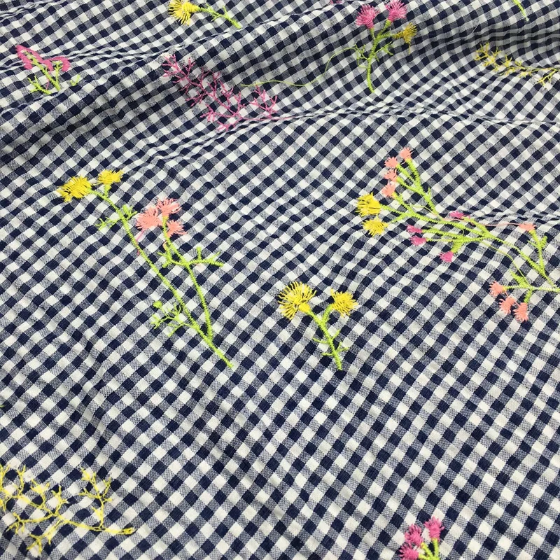 

Cotton Polyester Embroidery Colorful Flower Fabric Bedsheets Tablecloths Shirts DIY Accessories