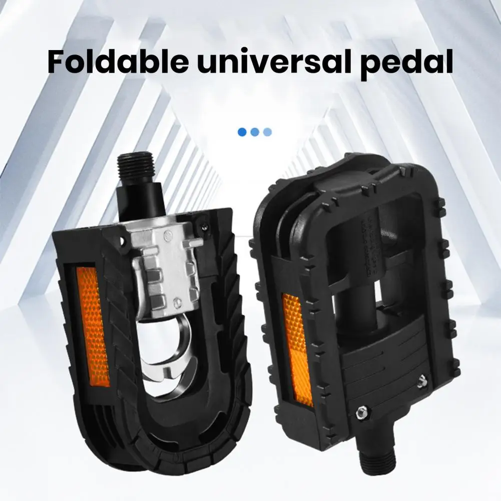 

2Pcs Bike Pedals Folding Bicycle Pedals With Smooth Bearings High Strength Universal Simple Installation Bicycle Flat Pedals