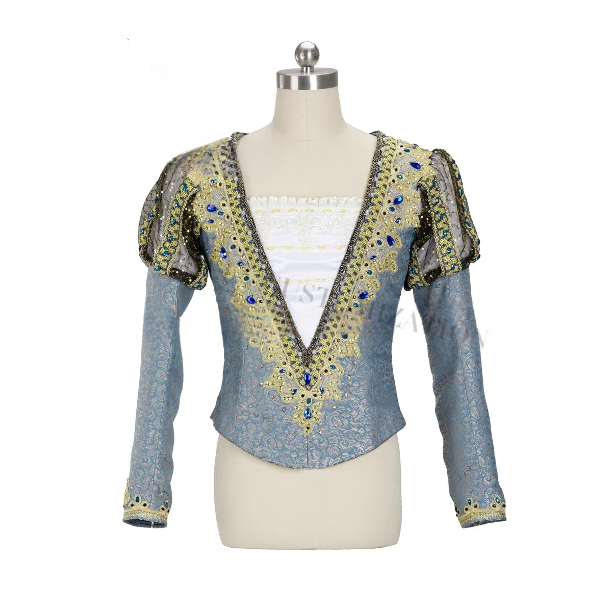 2024 high-end new ballet prince advanced gray blue bird variation performance competition suit adult private customization