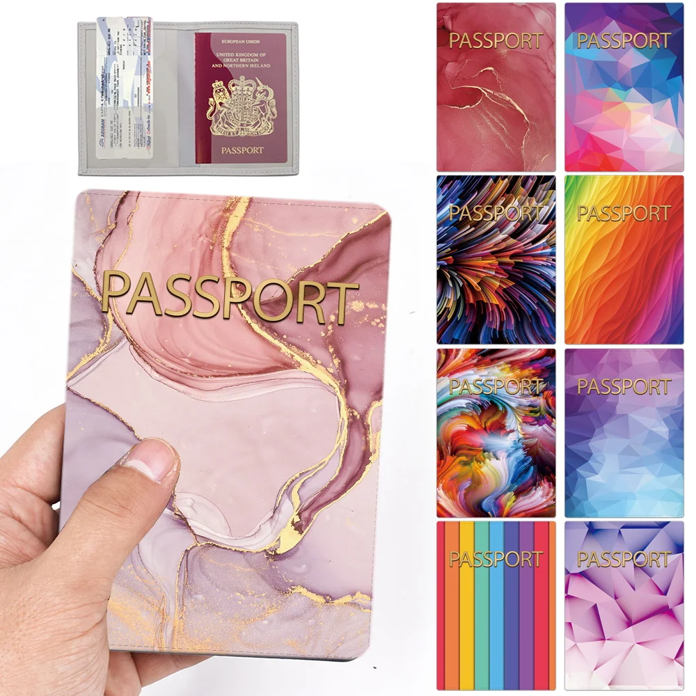 

Women Passport Sleeve Waterproof Men Protector Case Watercolor Printed Wallet ID Card Bank Cards Protective Secure Storage Cover