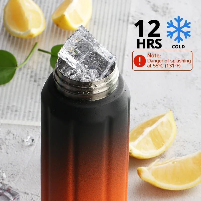 FEIJIAN 316 Double Wall Thermos Sports Bottle 600ml Stainless Steel Outdoor Vacuum Flask Insulated Tumbler Leak Proof Customize