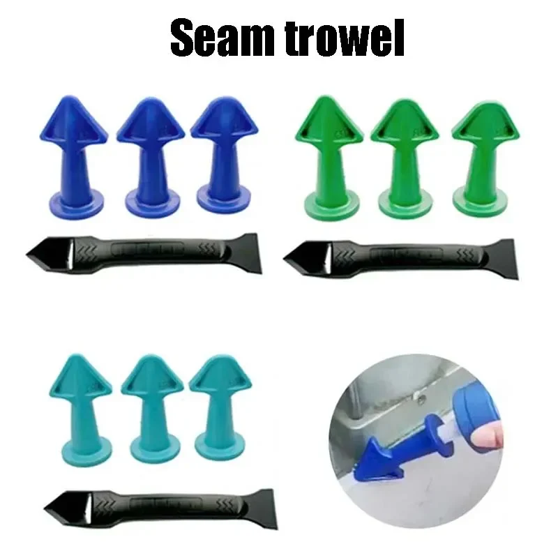 

Multifunctional Special Glueing Seam Scraper Burr Trimming Clear Silicone Scraper Caulk Nozzle Applicator Finishing Tool