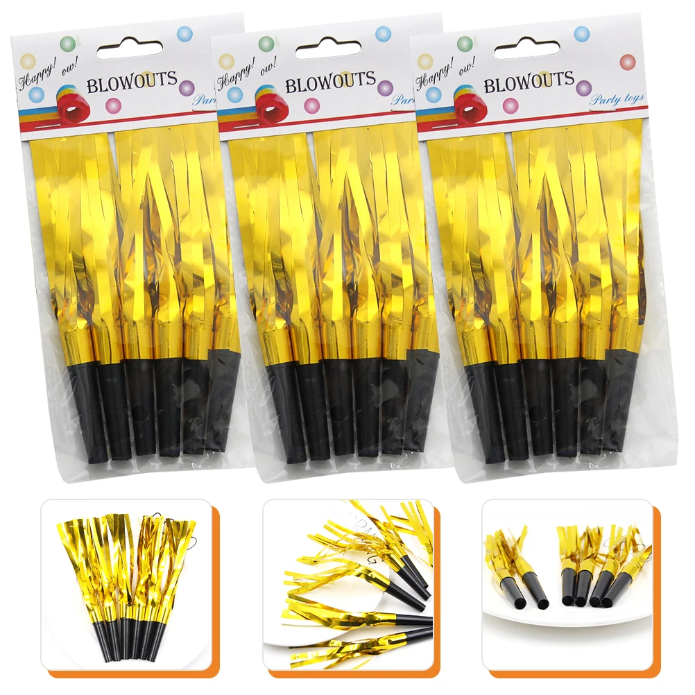 

18pcs Party Decorations Plastic Whistle Noisemakers For Party Toys Bright Tassel Safe Fun Blowouts Noisemakers