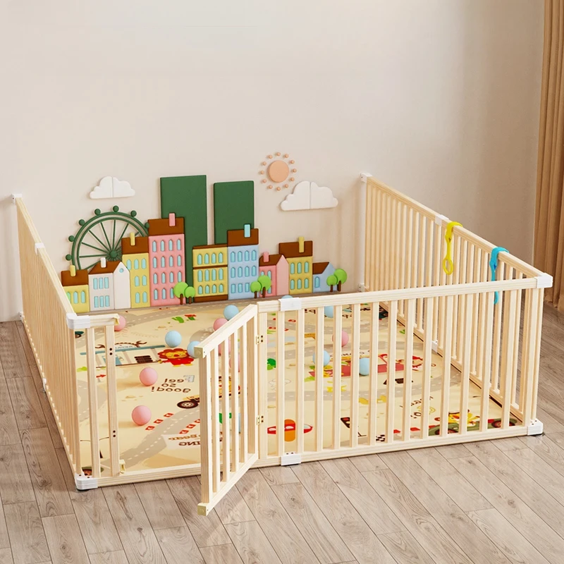 EG308: Living Room Playpen Toddler Crawling Mat Extra-Height Fence | High-Sided Baby Fence Safe Toddler Zone Secure Crawling Mat