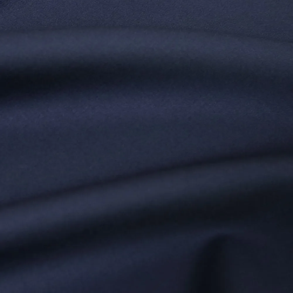 Navy Wool Blend Serge Fabric, Anti Static Wrinkle Resistant Wool Polyester Cloth For Office Uniforms And Formal Business Suits