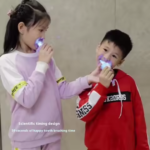 7-14 years old Smart Automatic 360° Sonic Electric Toothbrush For Kids, Rechargeable U-Shaped With IPX7