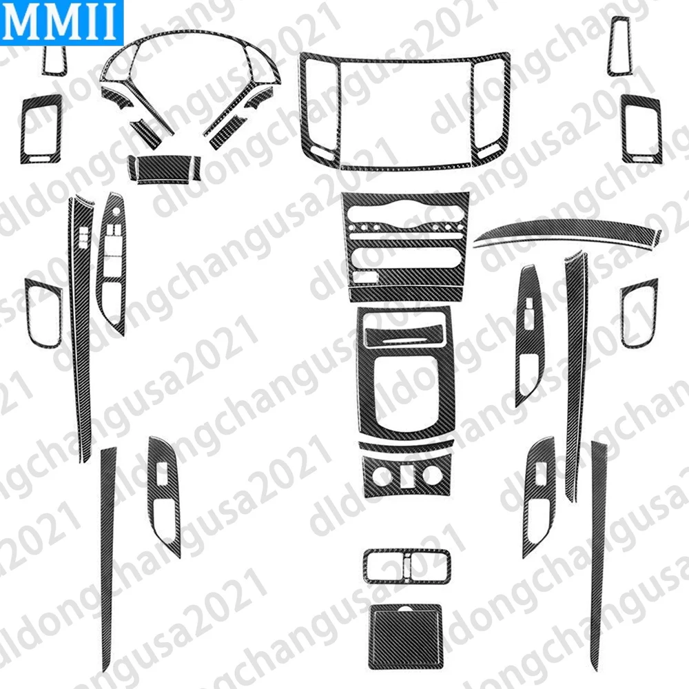 

42Pcs Real Carbon Fiber Kits Full Interior Decorative Cover Car Accessories Decoration Sticker For Infiniti G37 Sedan 2010-2013