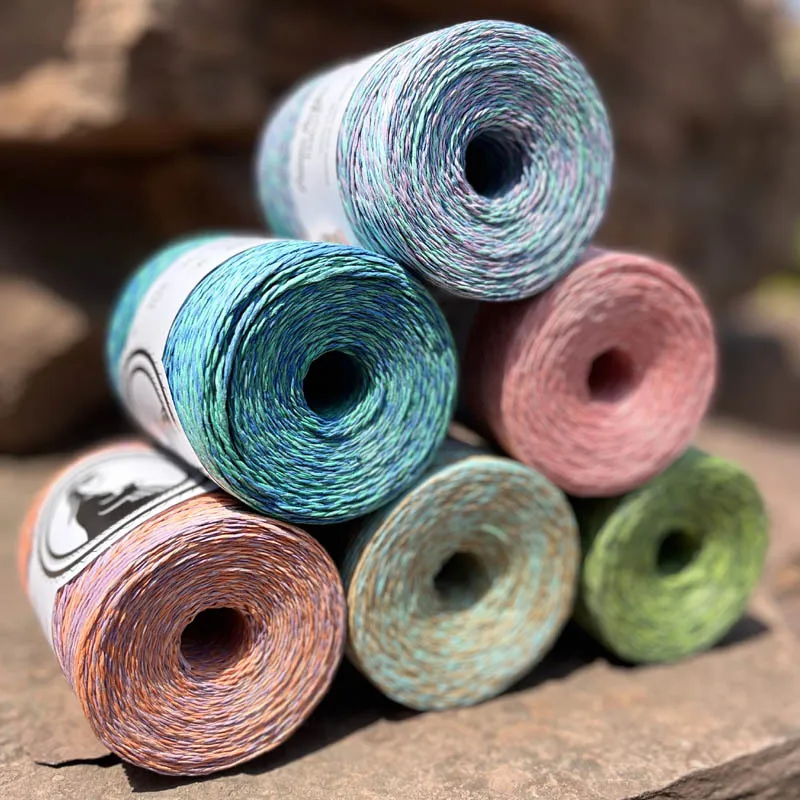 200g Large Lafite Grass Cotton Thread, Hand Woven Hat Bag Colorful DIY Fancy Rope, Two Ply Soft, Smooth and Slightly Elastic