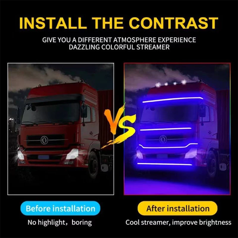 12/24V light strip Decorative light strip for large trucks Headlight strip For Scania R/S/G/P series MAX TGX TGS eTGX