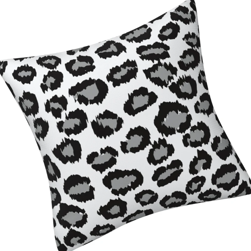 

Soft Short Plushie Pillow Cover Leopard Print Throw Pillowcase Easy Maintenance