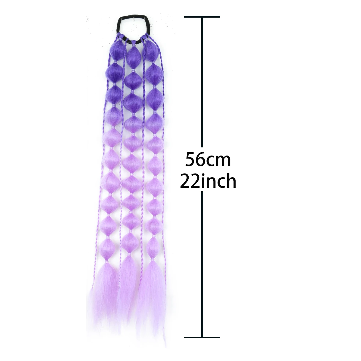 Synthetic 1Pcs Ponytail Extension Corlorful Bubble Braid Long Lantern Hairpieces Braided Ponytail with Hair Tie Straight Hairpie