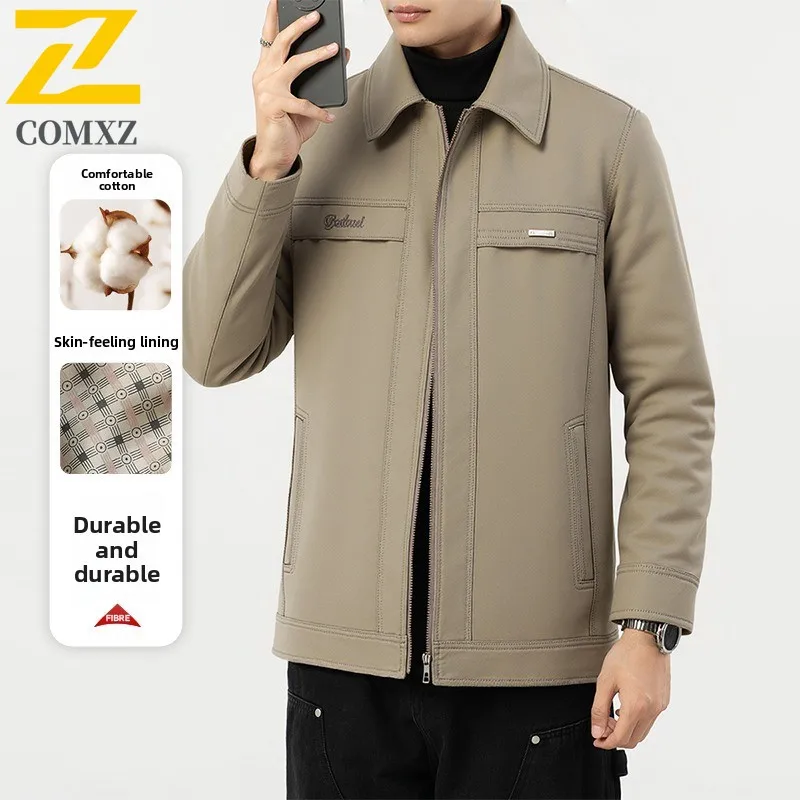 

EIAO Men's Anti-Wrinkle Windbreaker Spring Season Lightweight Business-Casual Coat Easy-Care Feature Washable Work Jackets 2025