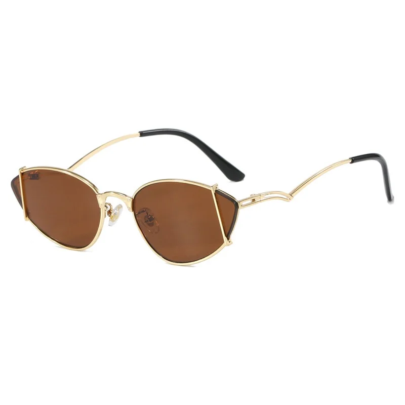 

New Luxury Metal Hollow Cat Eye Women Sunglasses Y2K Fashion Personality Frame Design Punk Trend Men Sun Glasses UV400