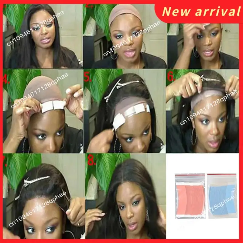 N89R 72 قطعة/الوحدة الثنائي تاك شعر مستعار شريط مزدوج لاصق تمديد شرائط الشعر للشعر المستعار/الدانتيل شعر مستعار فيلم الحز خط