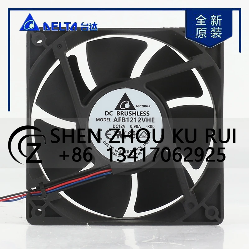 

Delta 24V 48V DC 12V 0.90A AC EC 12038 120x120x38MM 12CM Server Chassis Double Ball High air Capacity AFB1212VHE-R00 Cooling Fan