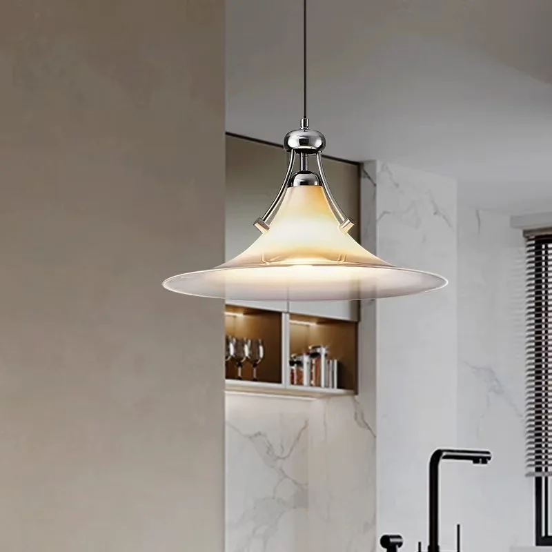 

Modern Conical Shape Restaurant Metal LED Pendant Lights Bauhaus Stylish Home Decoration Living Room Corner Bar Café Chandeliers