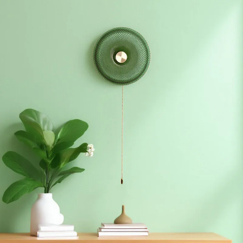 Nordic retro luxury wall light with switch green glass lamp living room creative simple bedroom aisle corridor stair wall lamp