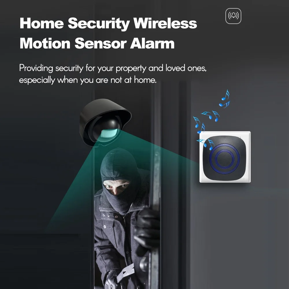 มัลติฟังก์ชั่นไร้สาย Driveway ALARM กันน้ํากลางแจ้ง Motion Sensor ALARM 1 ตัวรับสัญญาณ 2 เครื่องส่งสัญญาณ 38 Chimes 200 M