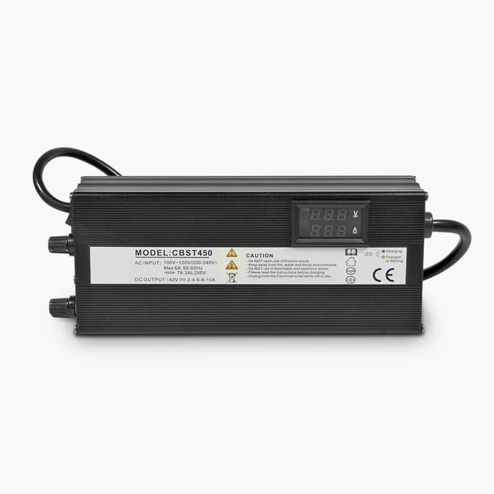 58.8V 1-5A Adjustable Battery Charger for 52V Lithium Li-ion Battery Power Supply Adapter with RCA Plug