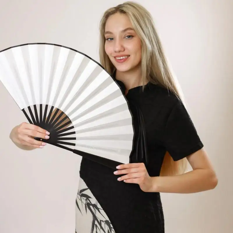 Eco-friendly Bamboo Traditional Folding Hand Fan Blank DIY Handheld Fan for School Art Class Summer Cooling