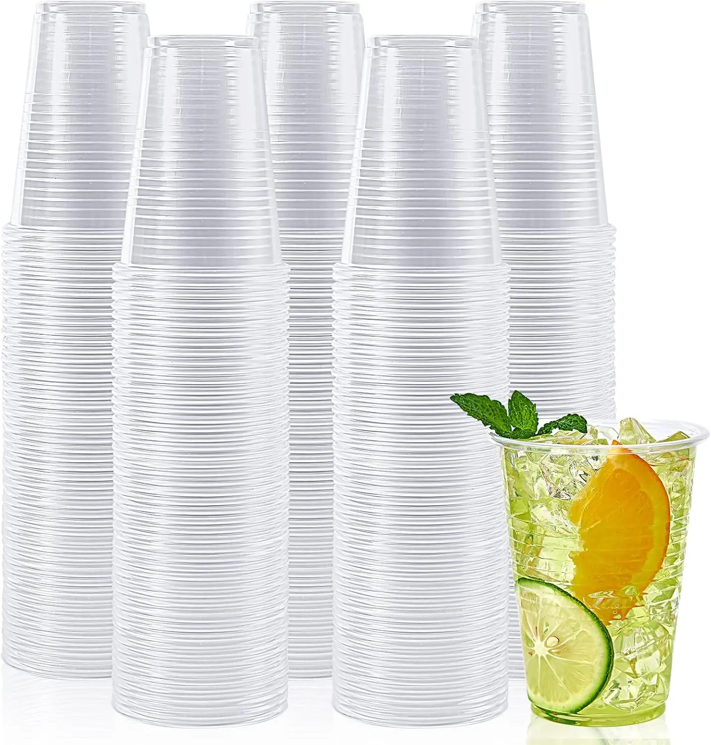 

500 Pack 9 oz Clear Plastic Cups, Disposable Drinking Cups, Plastic Party Cups for Birthday Parties, Picnics, Ceremonies, and