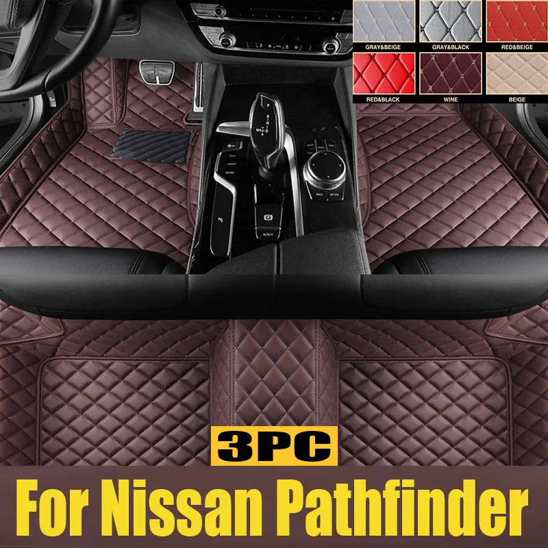 

Car Floor Mats For Nissan Pathfinder R52 7seat 2014~2020 Auto Anti-dirt Pad leather Mat Rugs Pad Interior Parts Car trunk mat