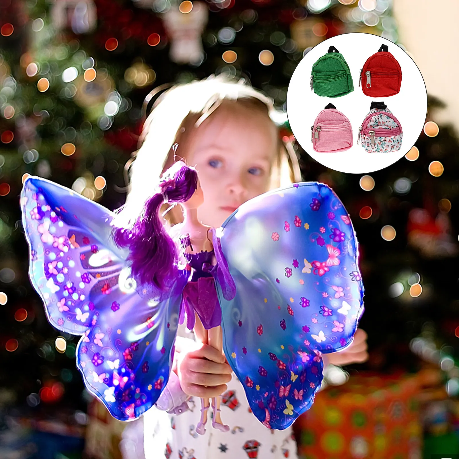 

4Pcs Miniature Backpack for Micro Scene Adornment Adorable Design DIY Ornament for Kindergarten Hand Made Safe and Eco Friendly